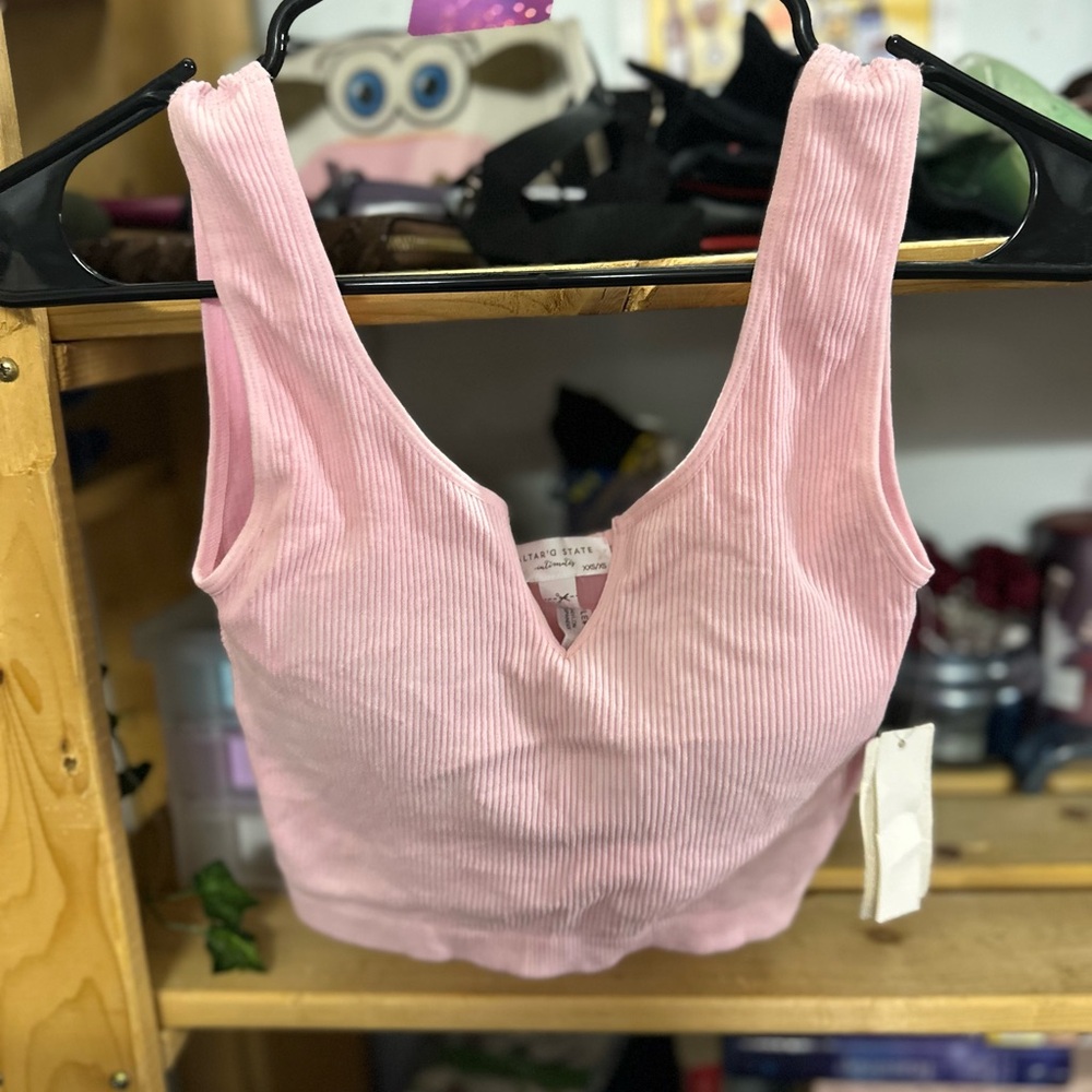 Altar'd State Pink Ribbed Tank Top - Picture 3 of 7